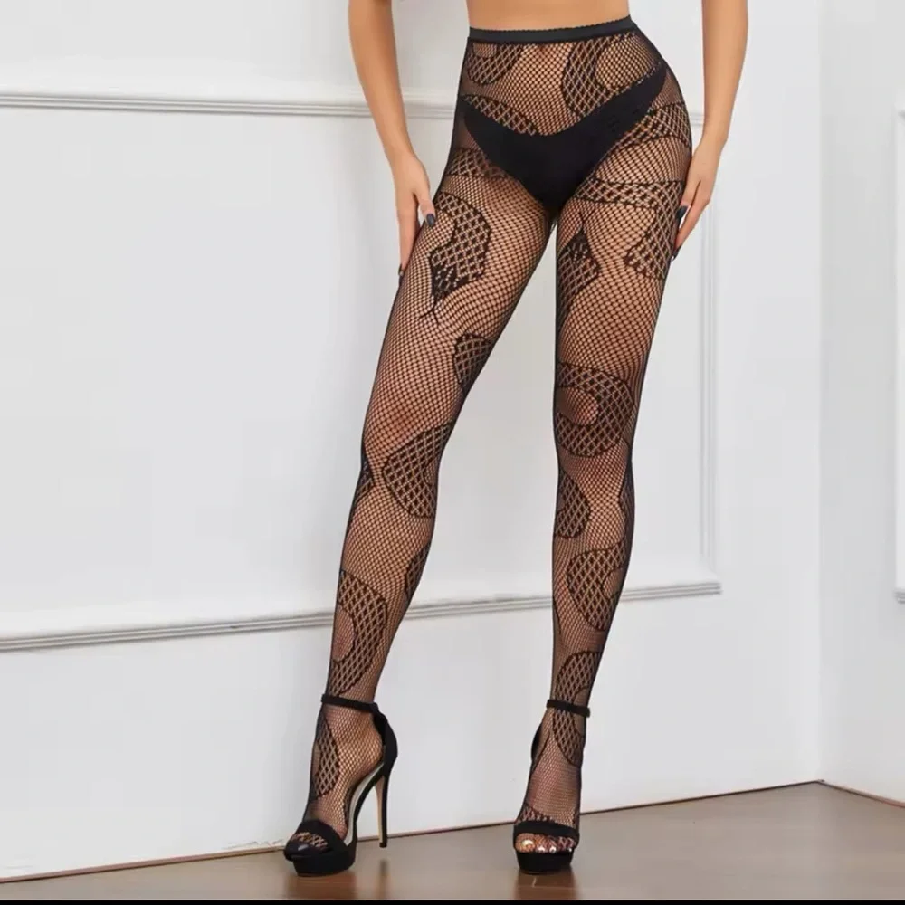 Leg Avenue Snake Serpent Goth Black Fishnet Tights